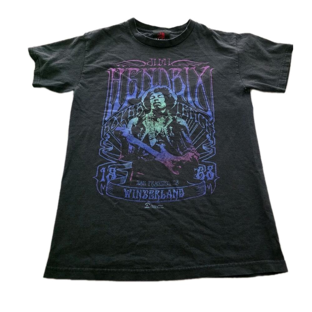Jimi Hendrix Shirt Men's Small Black Short Sleeve Vintage Graphic Tee Zion Y2K